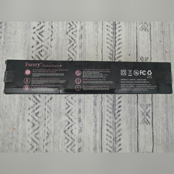 Farery 2 inch Curling Iron Lightweight  Ceramic Barrel, 9 Temp Digital Display - Picture 11 of 11